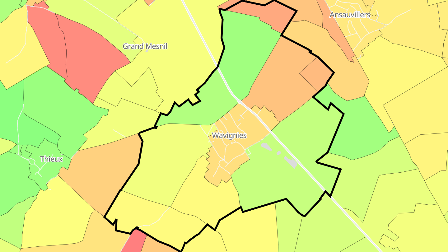 Carte des prix de l'immobilier Wavignies