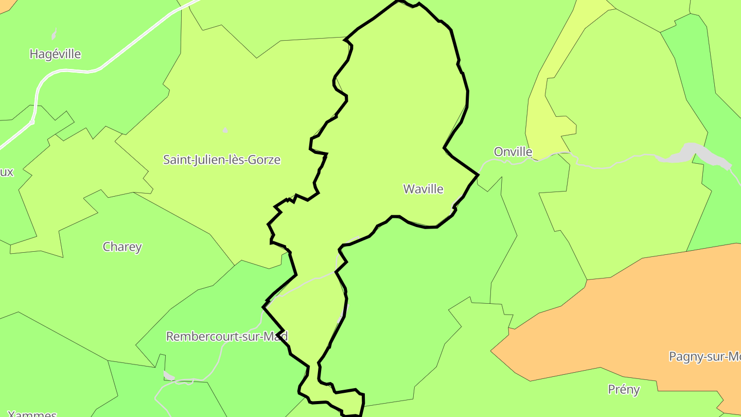 Carte des prix de l'immobilier Waville