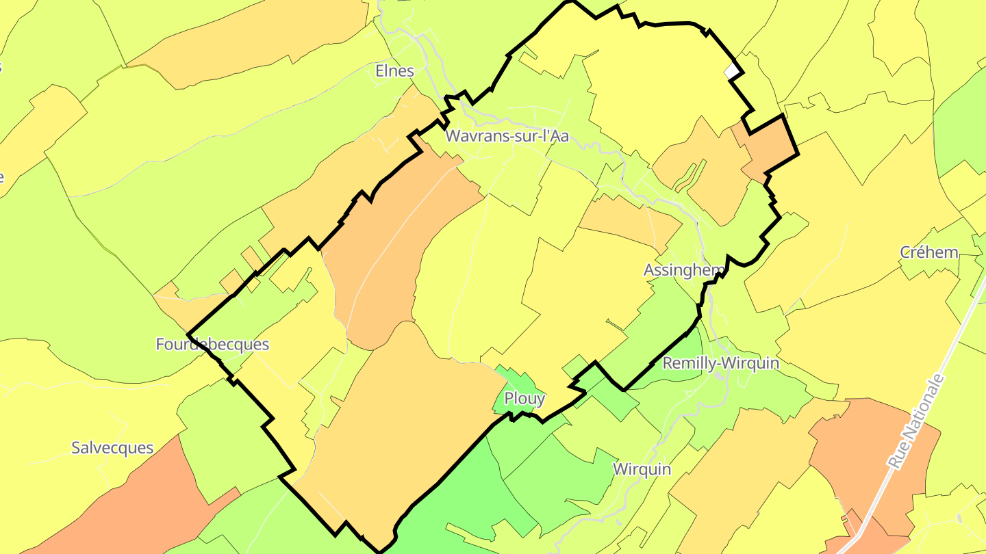 Carte des prix de l'immobilier Wavrans-sur-l'Aa