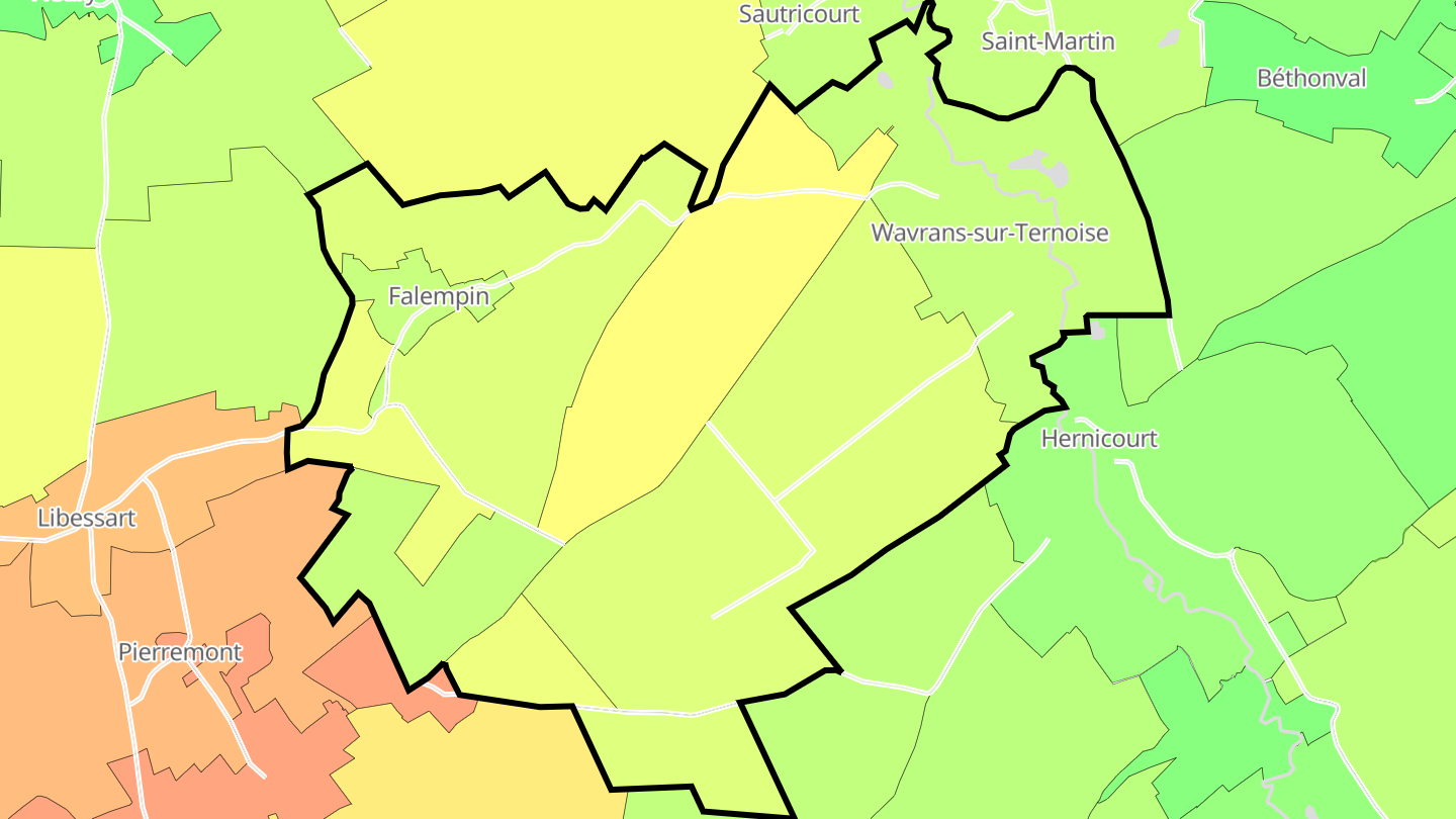 Carte des prix de l'immobilier Wavrans-sur-Ternoise