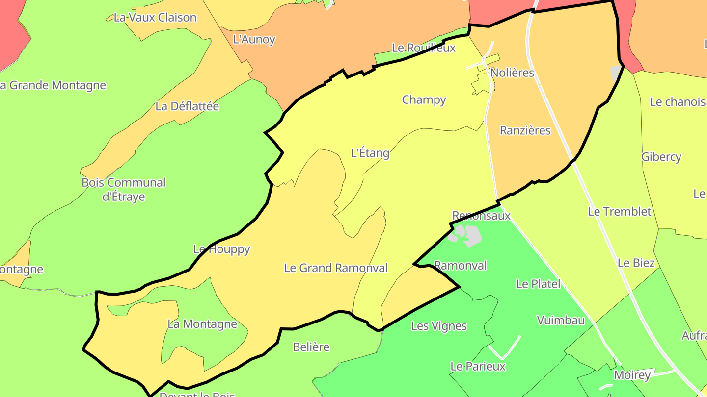 Carte des prix de l'immobilier Wavrille