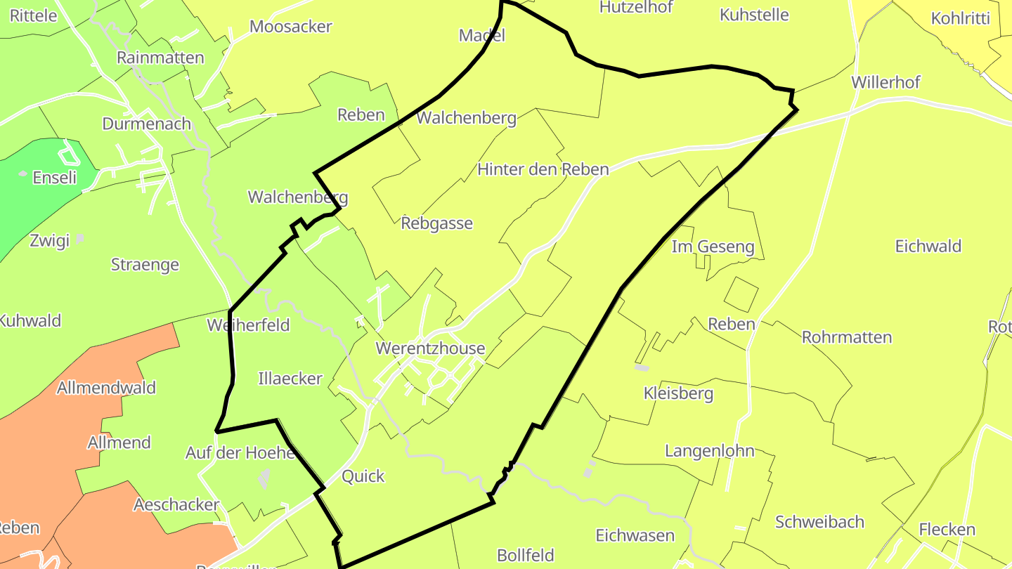 Carte des prix de l'immobilier Werentzhouse