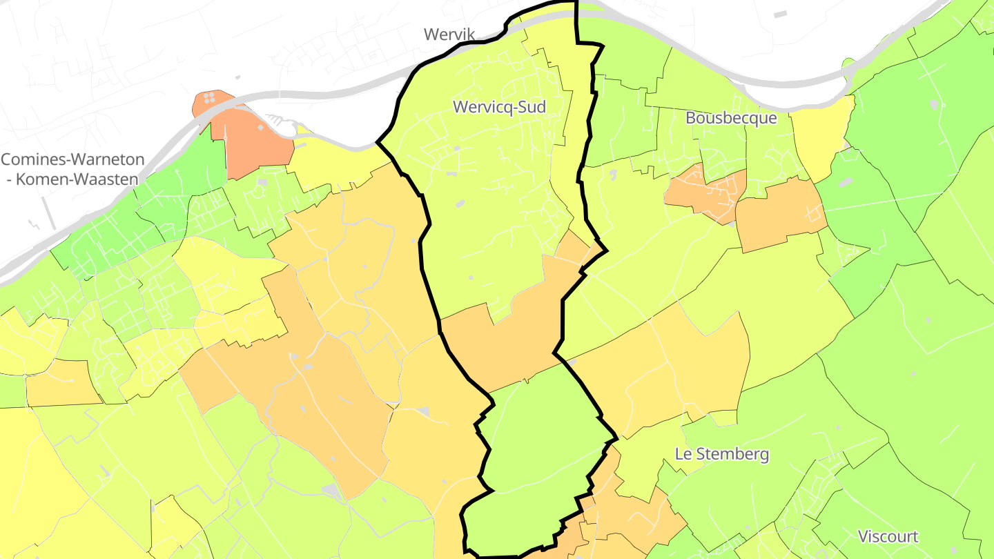 Carte des prix de l'immobilier Wervicq-Sud