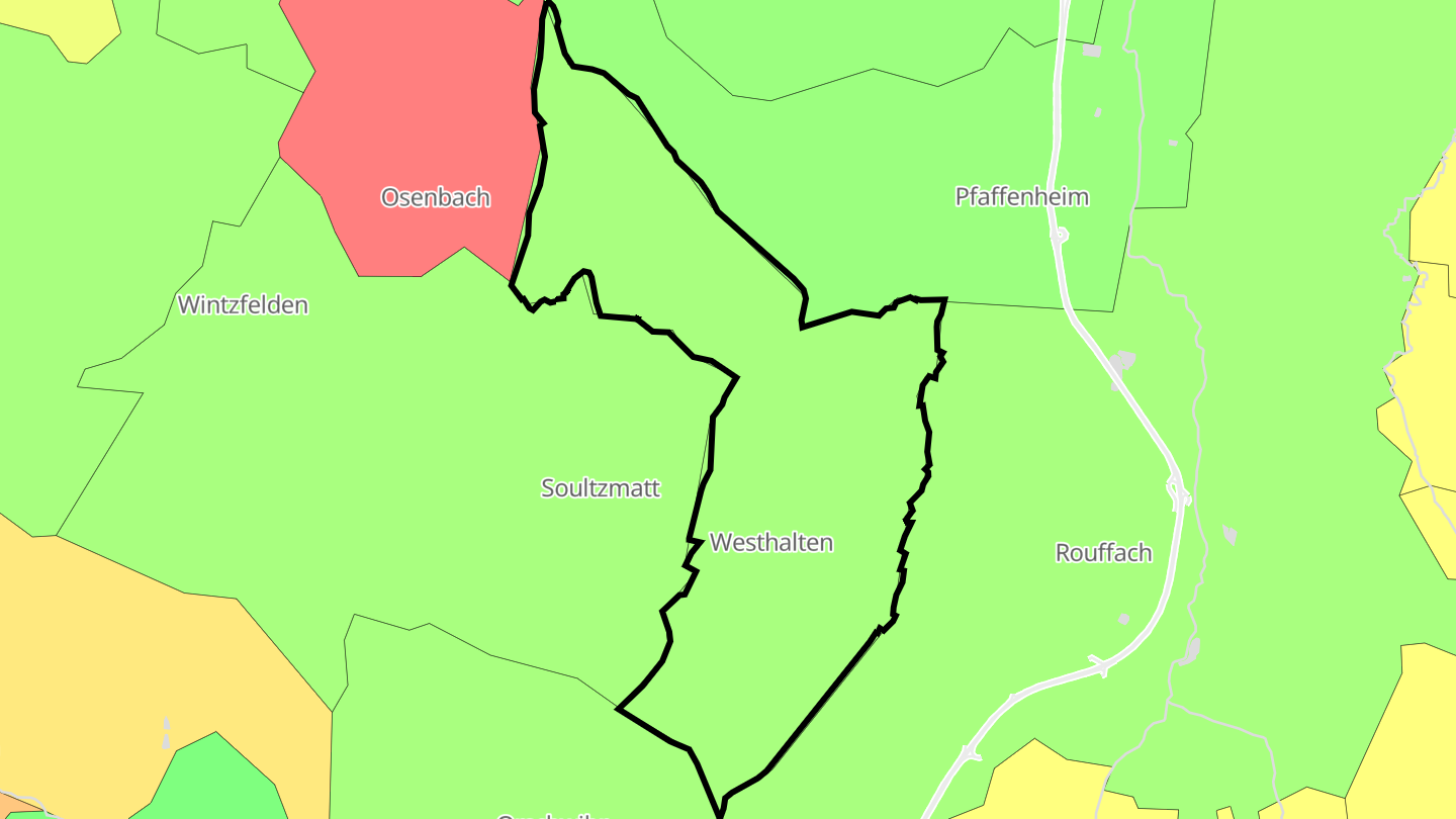 Carte des prix de l'immobilier Westhalten