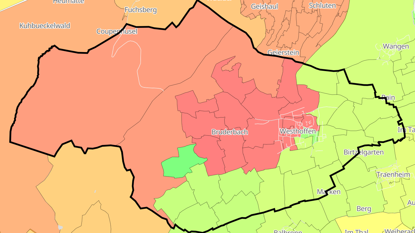Carte des prix de l'immobilier Westhoffen