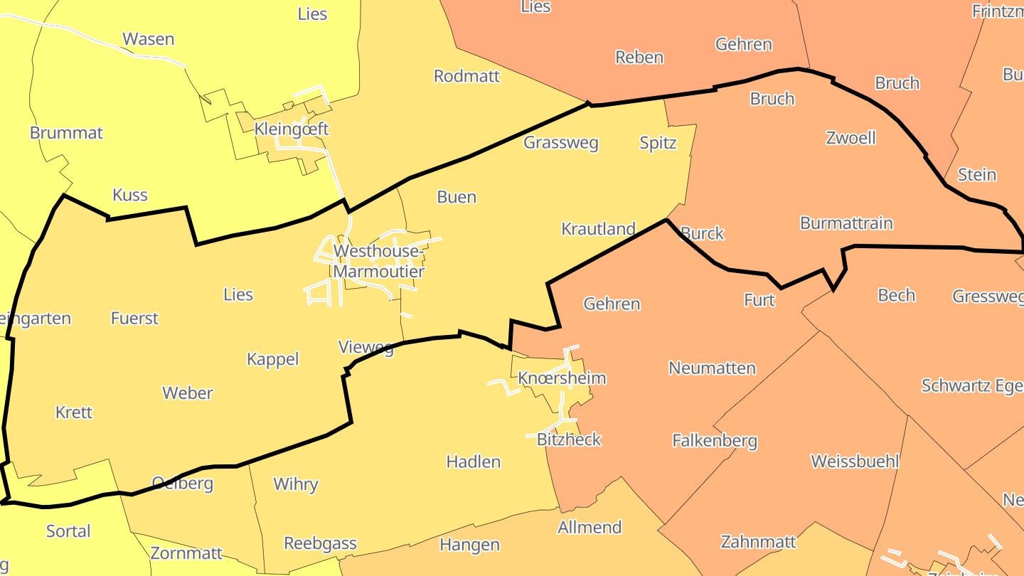 Carte des prix de l'immobilier Westhouse-Marmoutier