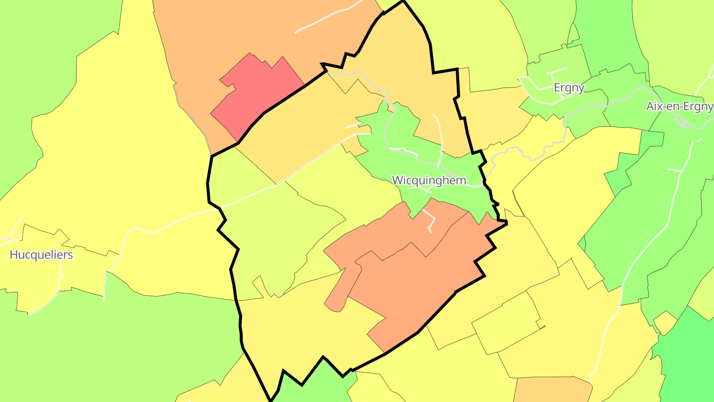 Carte des prix de l'immobilier Wicquinghem