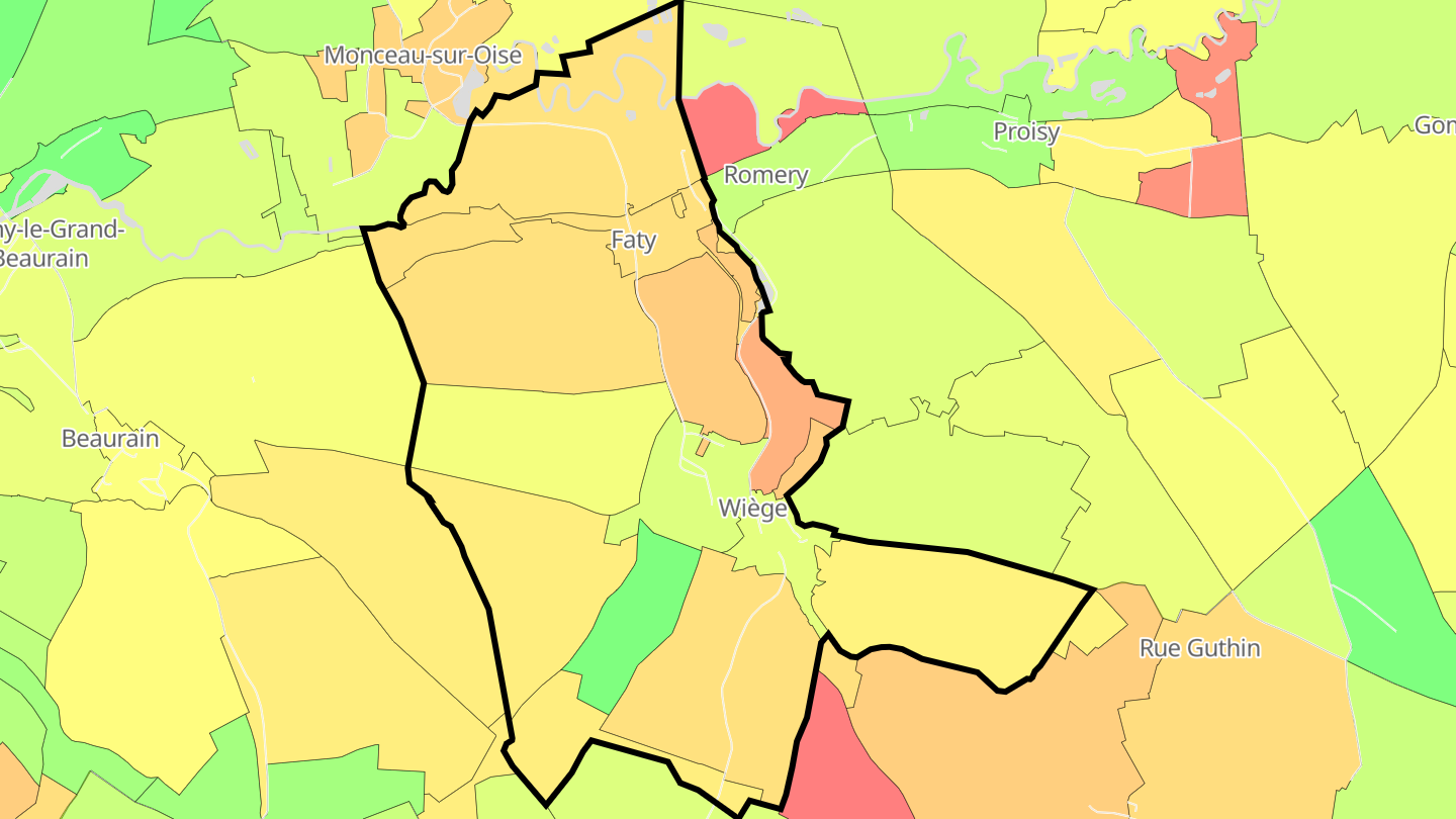 Carte des prix de l'immobilier Wiège-Faty