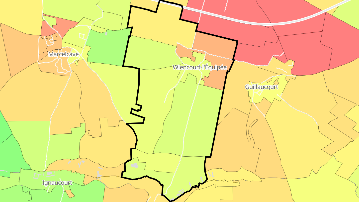 Carte des prix de l'immobilier Wiencourt-l'Équipée
