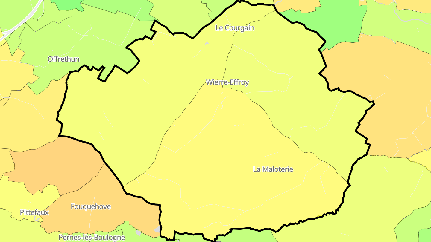 Carte des prix de l'immobilier Wierre-Effroy