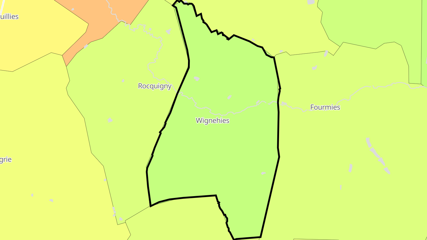 Carte des prix de l'immobilier Wignehies