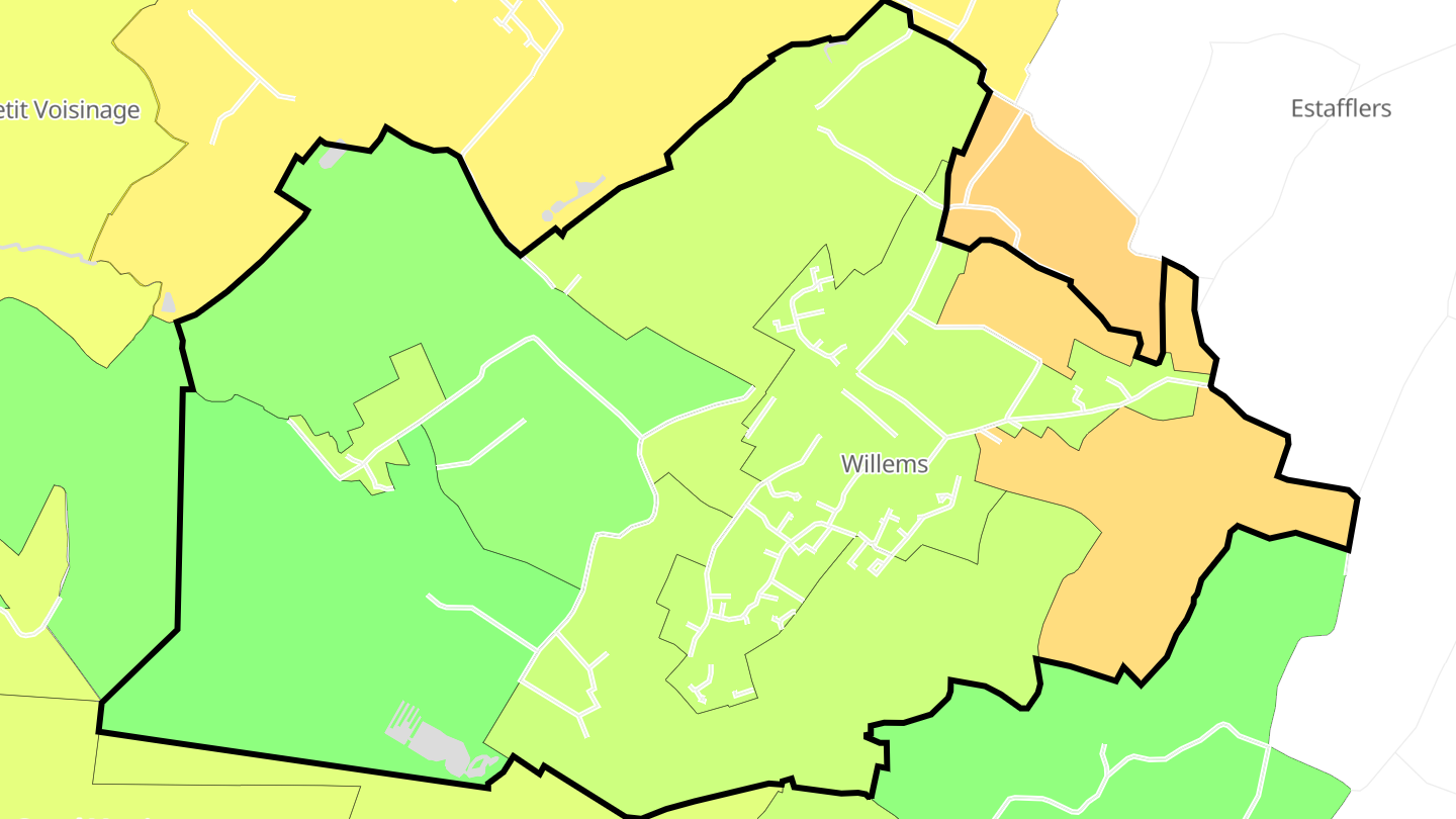 Carte des prix de l'immobilier Willems