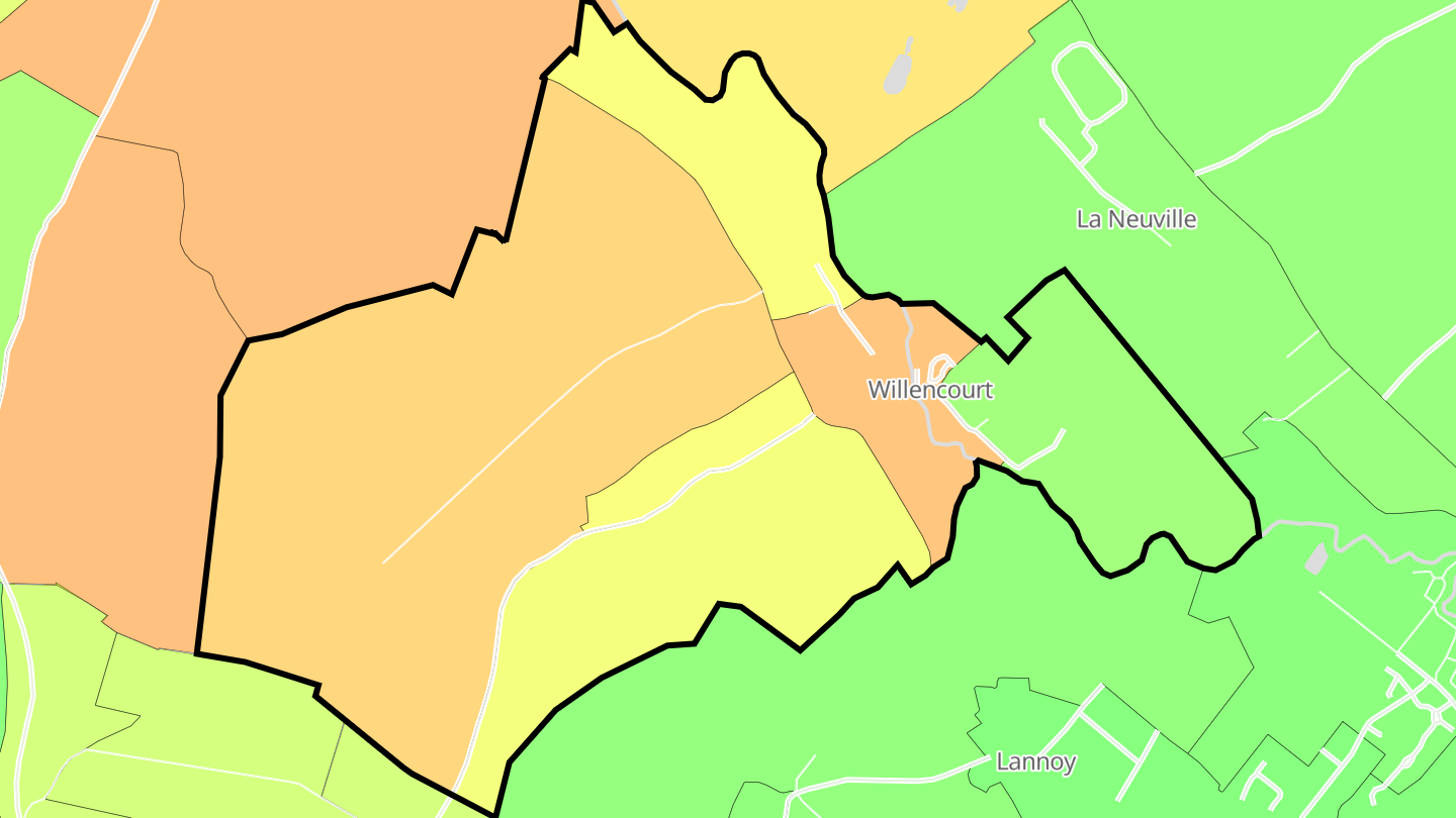 Carte des prix de l'immobilier Willencourt