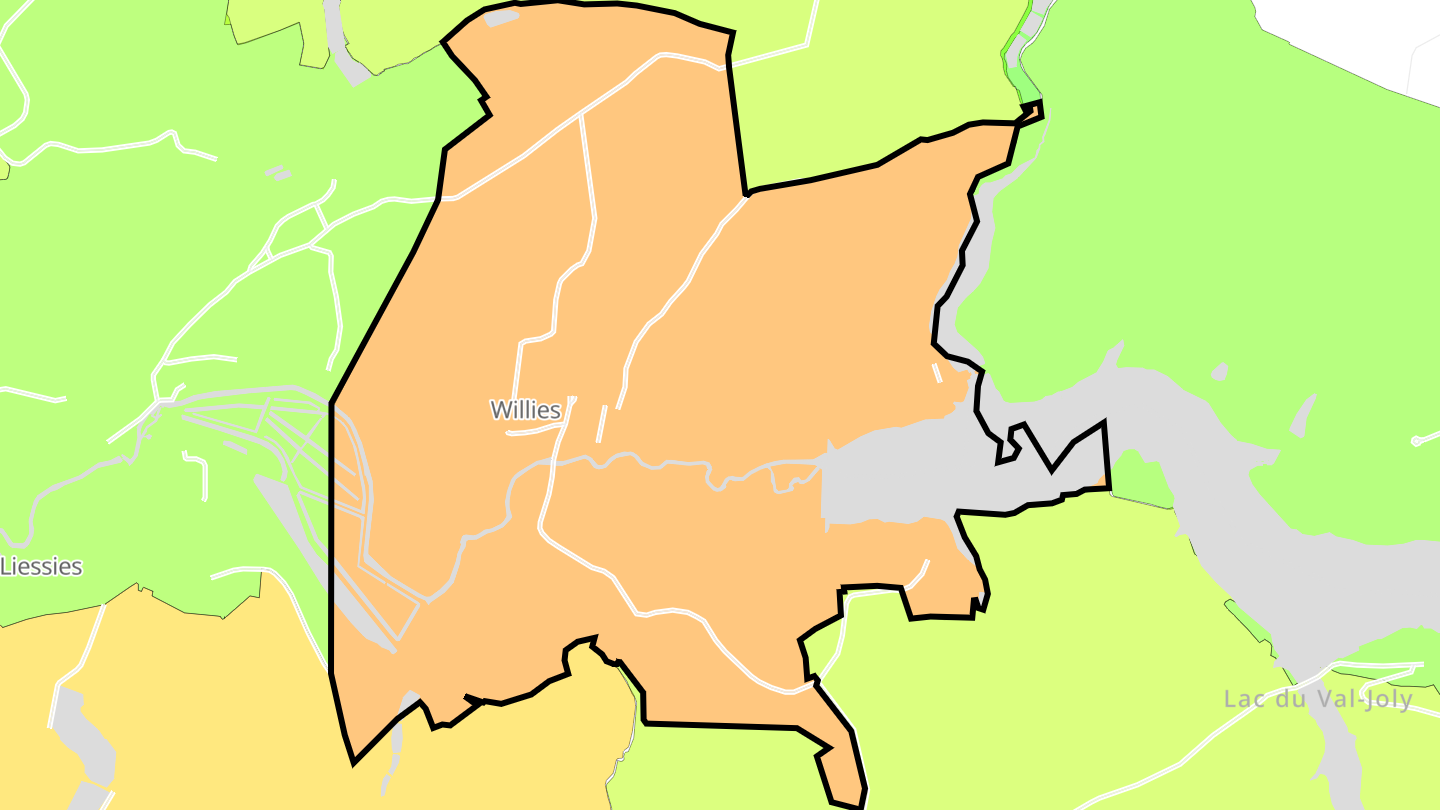 Carte des prix de l'immobilier Willies