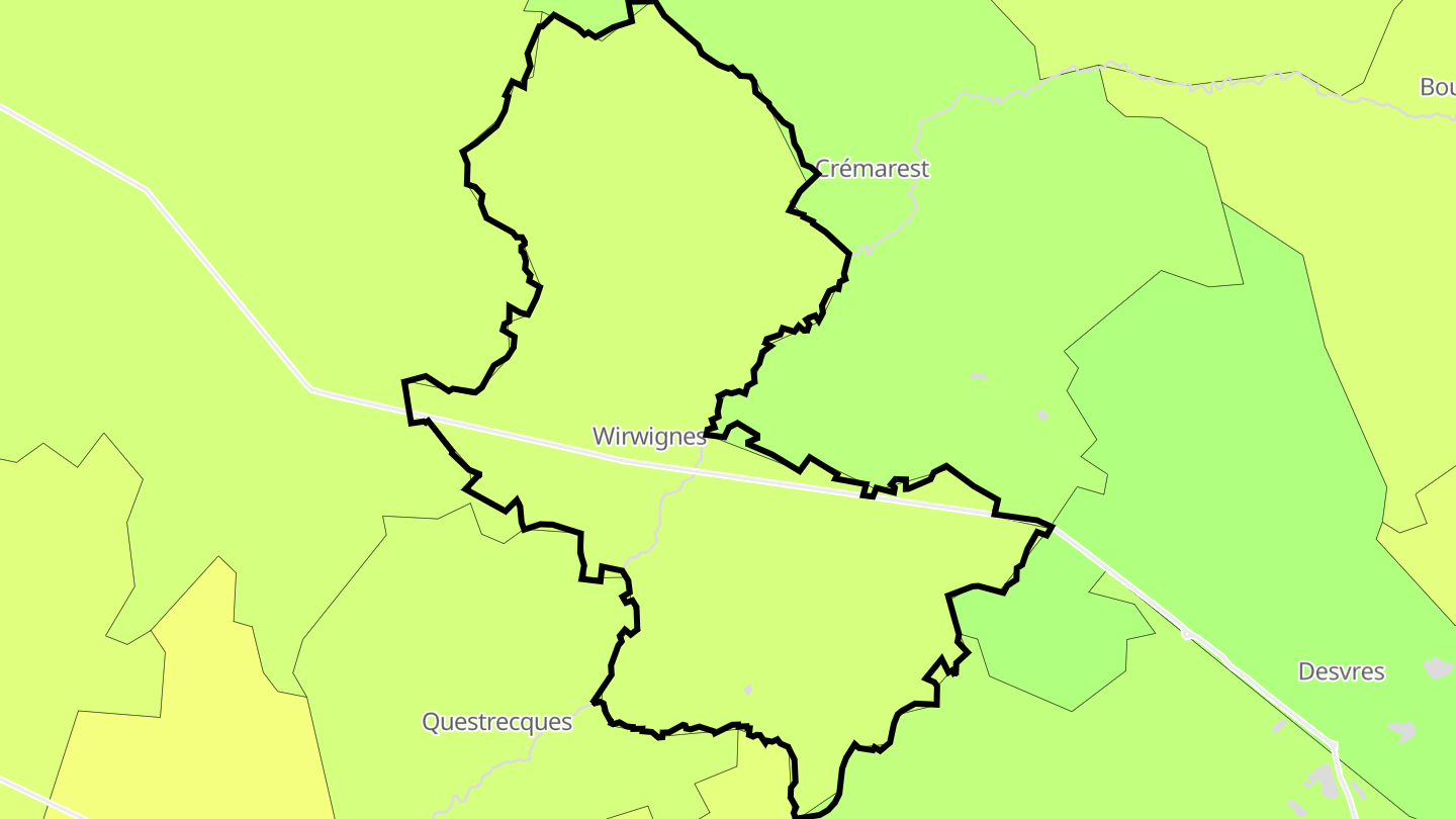 Carte des prix de l'immobilier Wirwignes