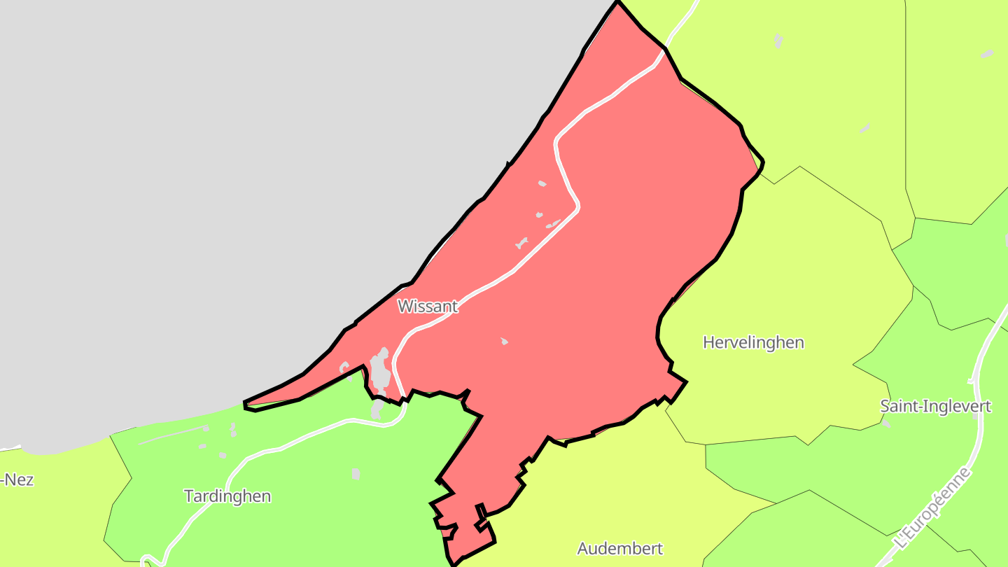 Carte des prix de l'immobilier Wissant