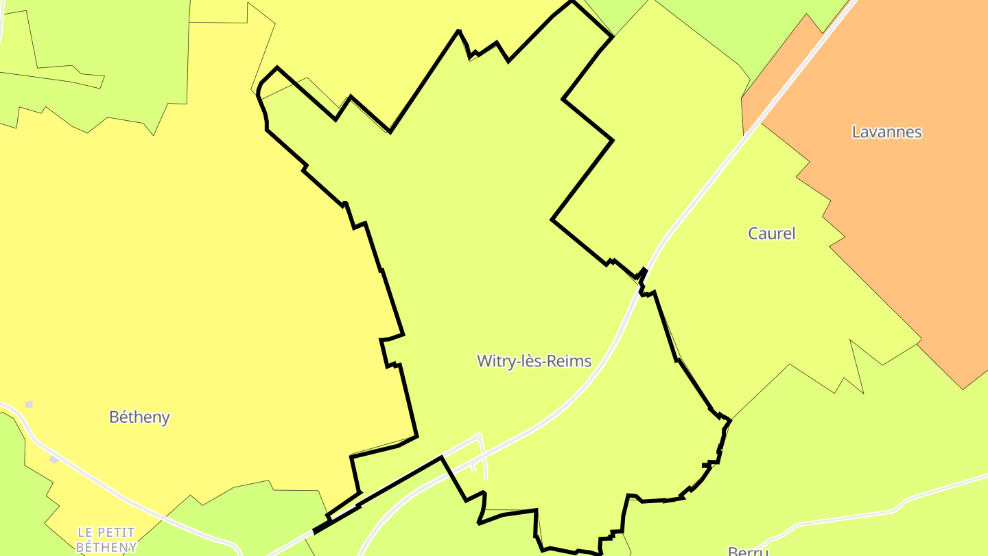 Carte des prix de l'immobilier Witry-lès-Reims