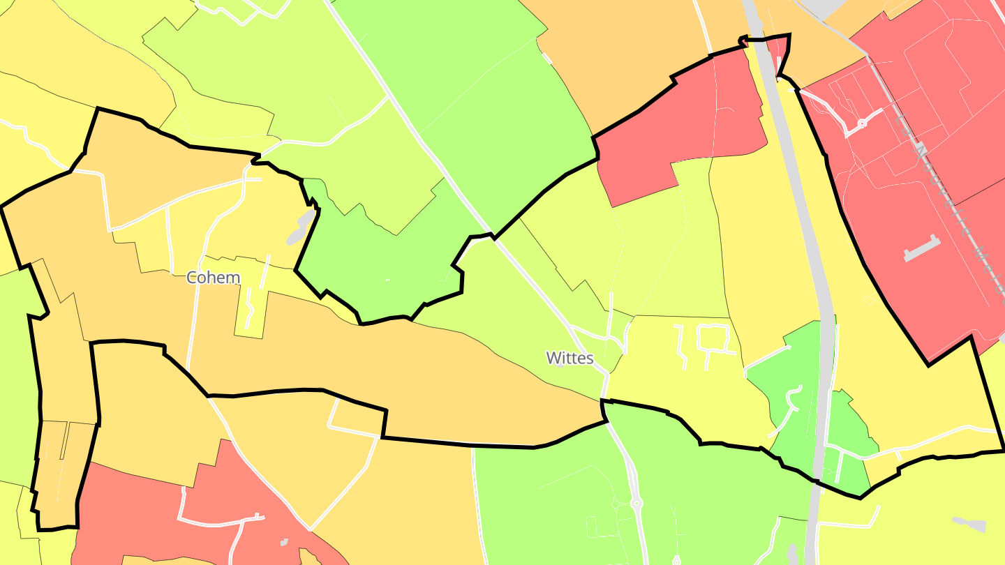 Carte des prix de l'immobilier Wittes