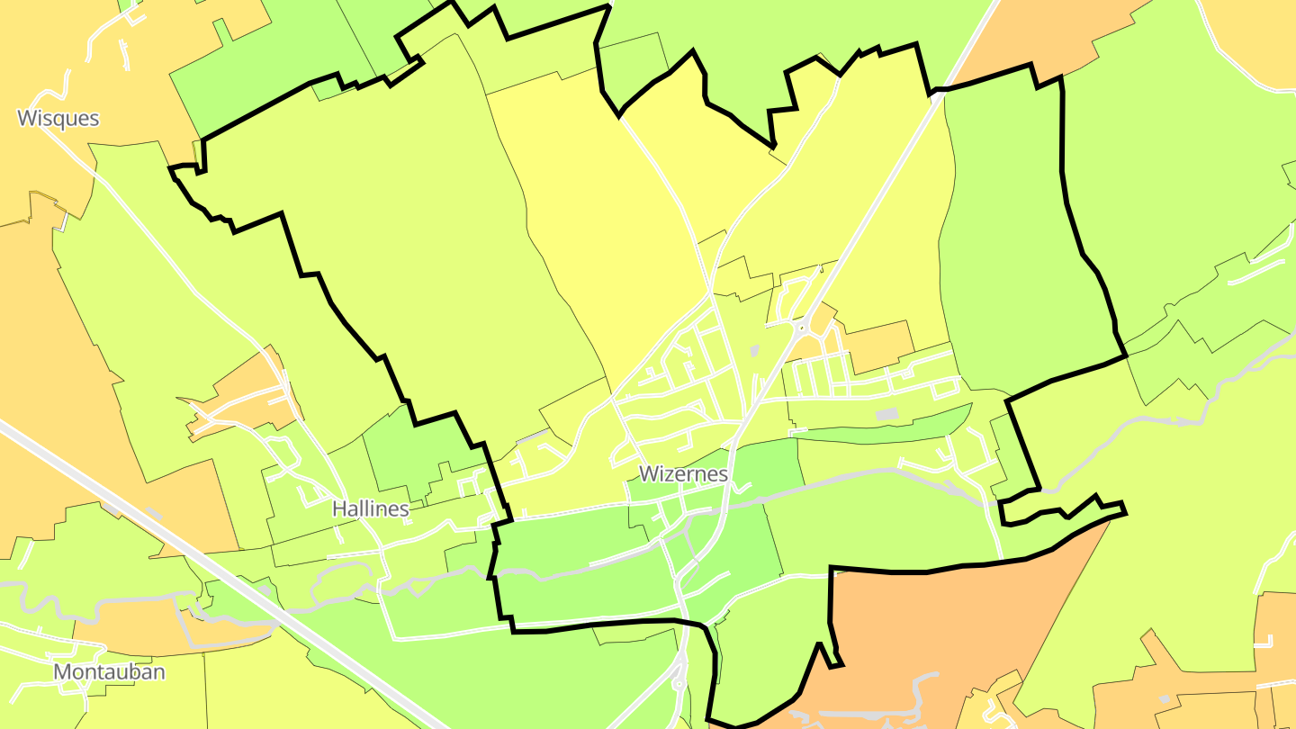 Carte des prix de l'immobilier Wizernes