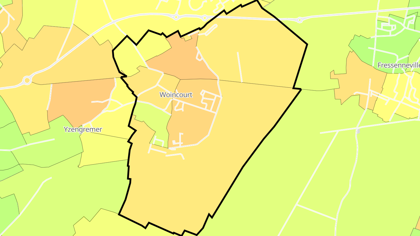 Carte des prix de l'immobilier Woincourt