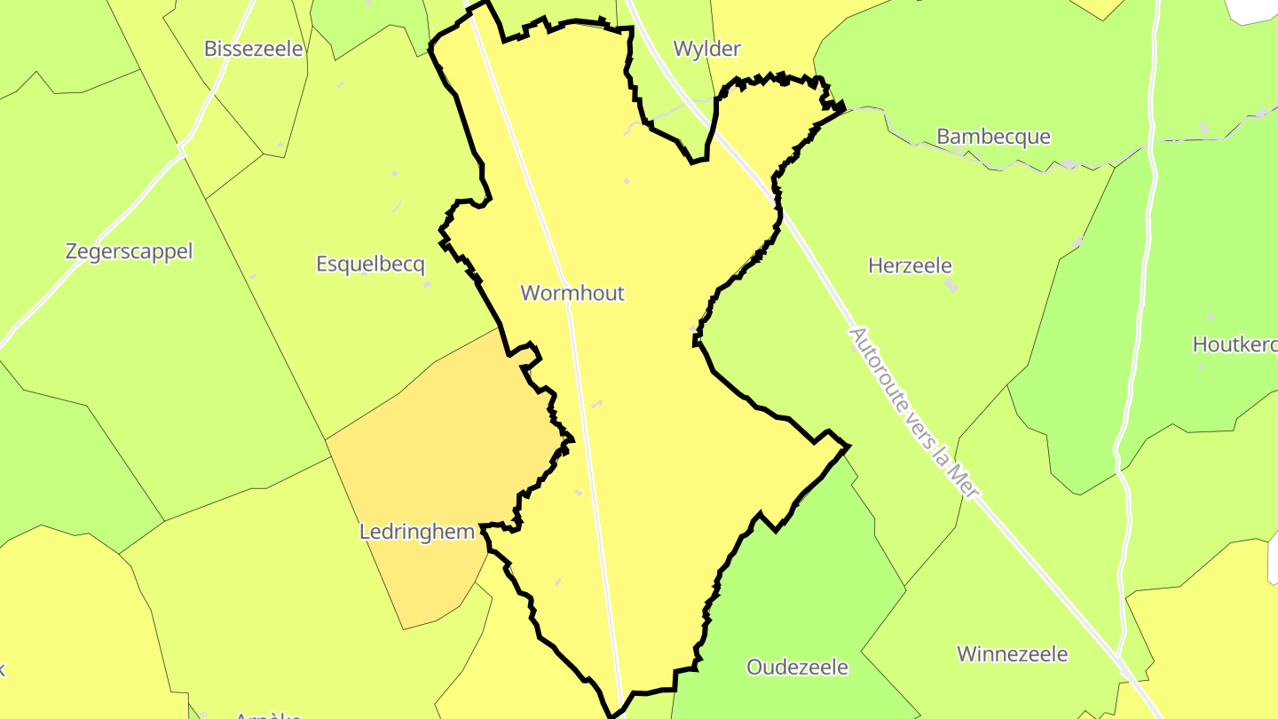 Carte des prix de l'immobilier Wormhout