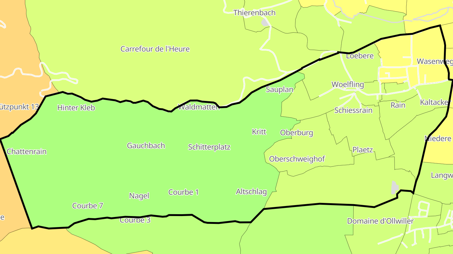 Carte des prix de l'immobilier Wuenheim