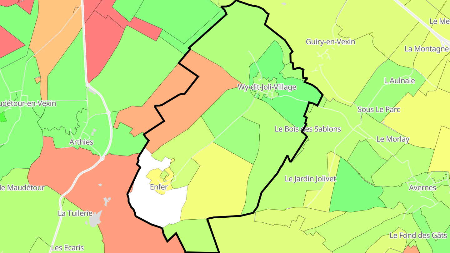 Carte des prix de l'immobilier Wy-dit-Joli-Village