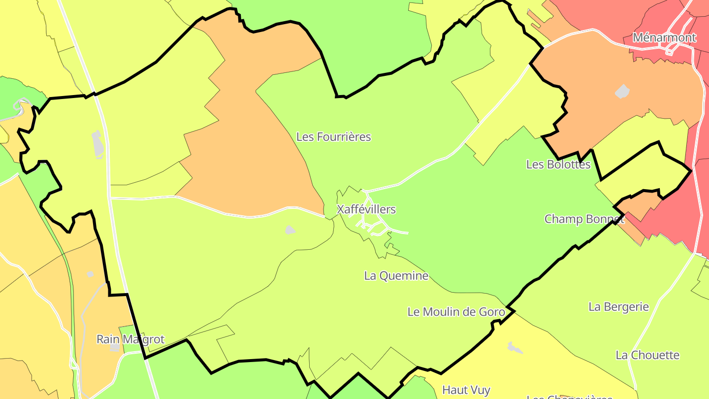 Carte des prix de l'immobilier Xaffévillers