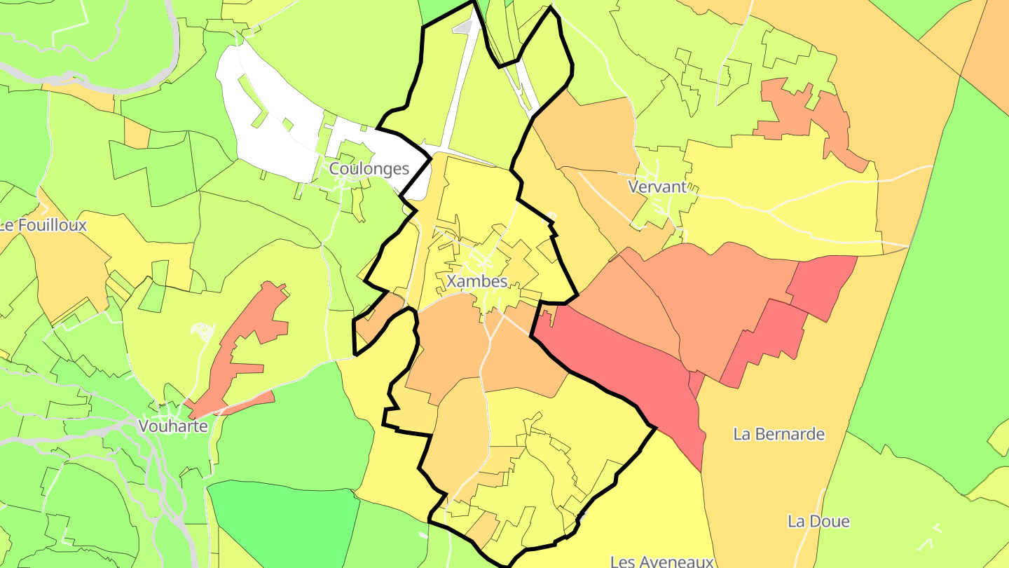 Carte des prix de l'immobilier Xambes