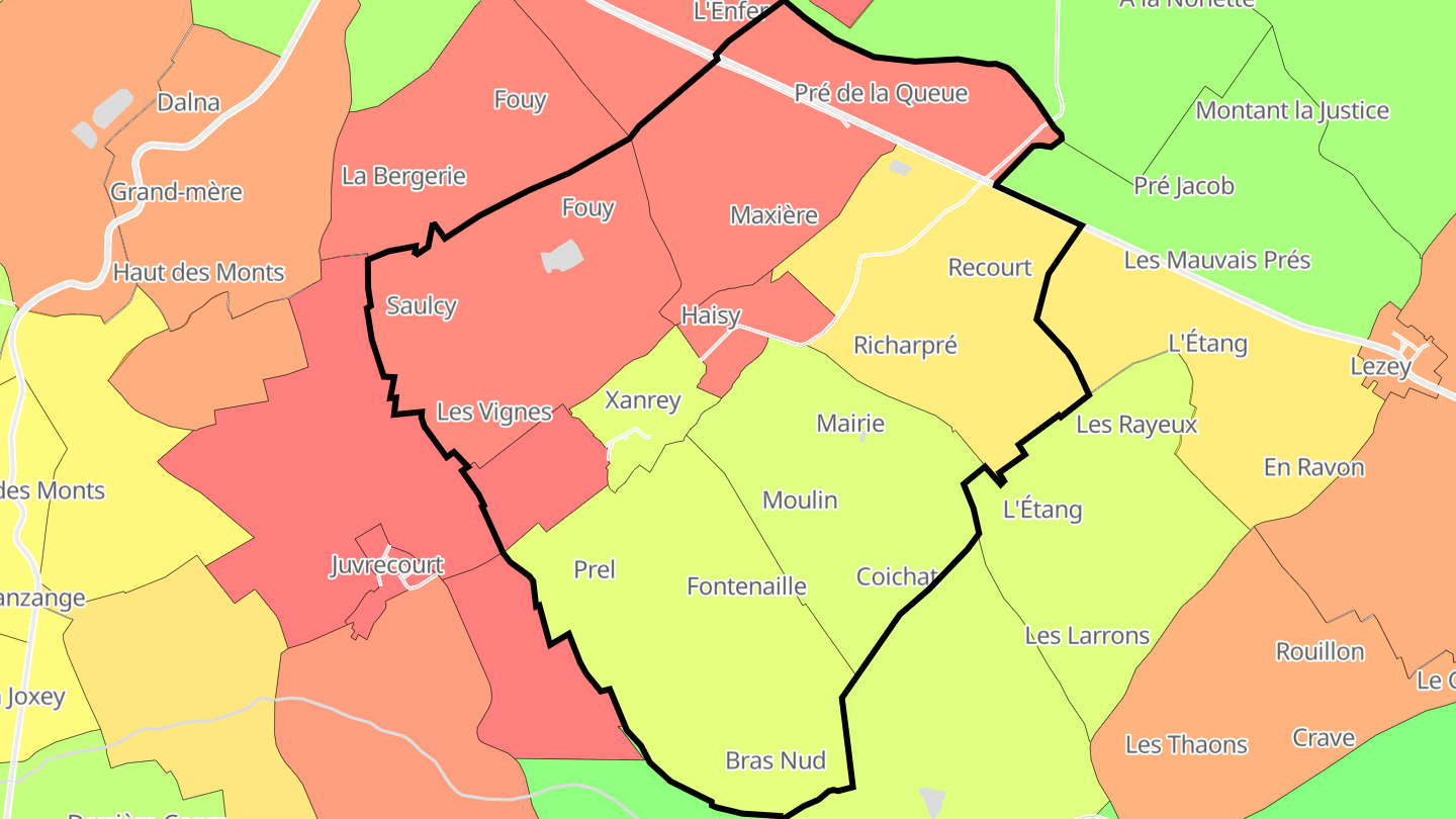 Carte des prix de l'immobilier Xanrey