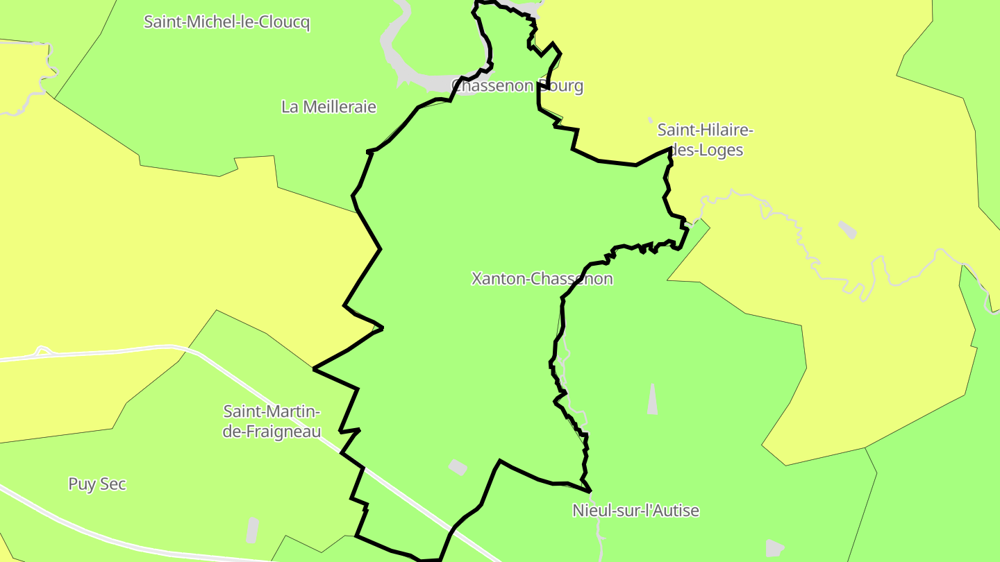 Carte des prix de l'immobilier Xanton-Chassenon