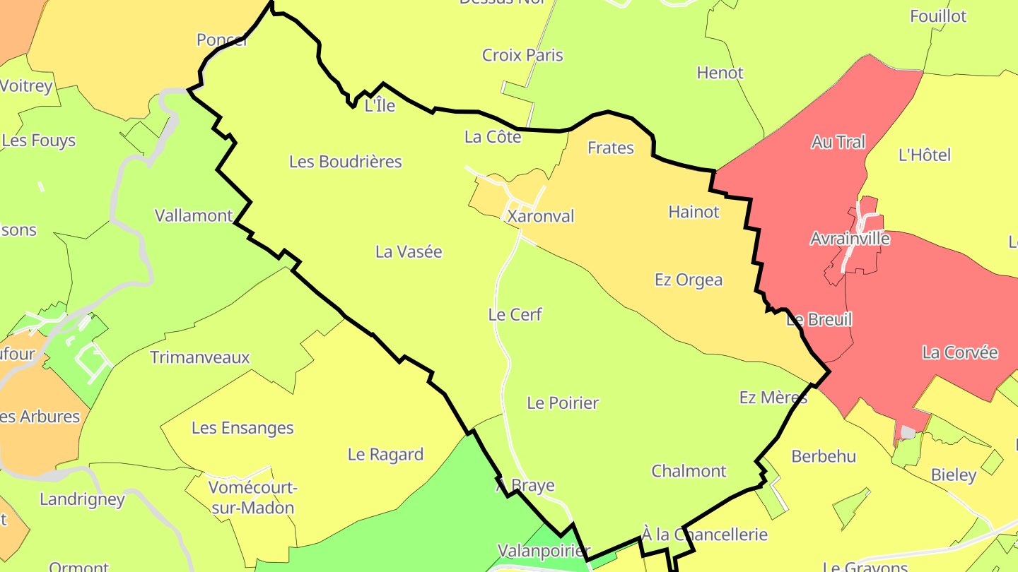 Carte des prix de l'immobilier Xaronval