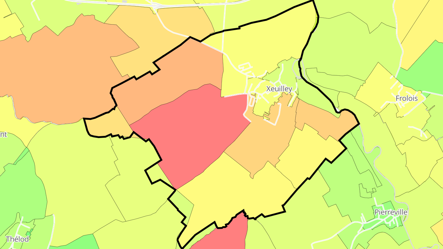 Carte des prix de l'immobilier Xeuilley