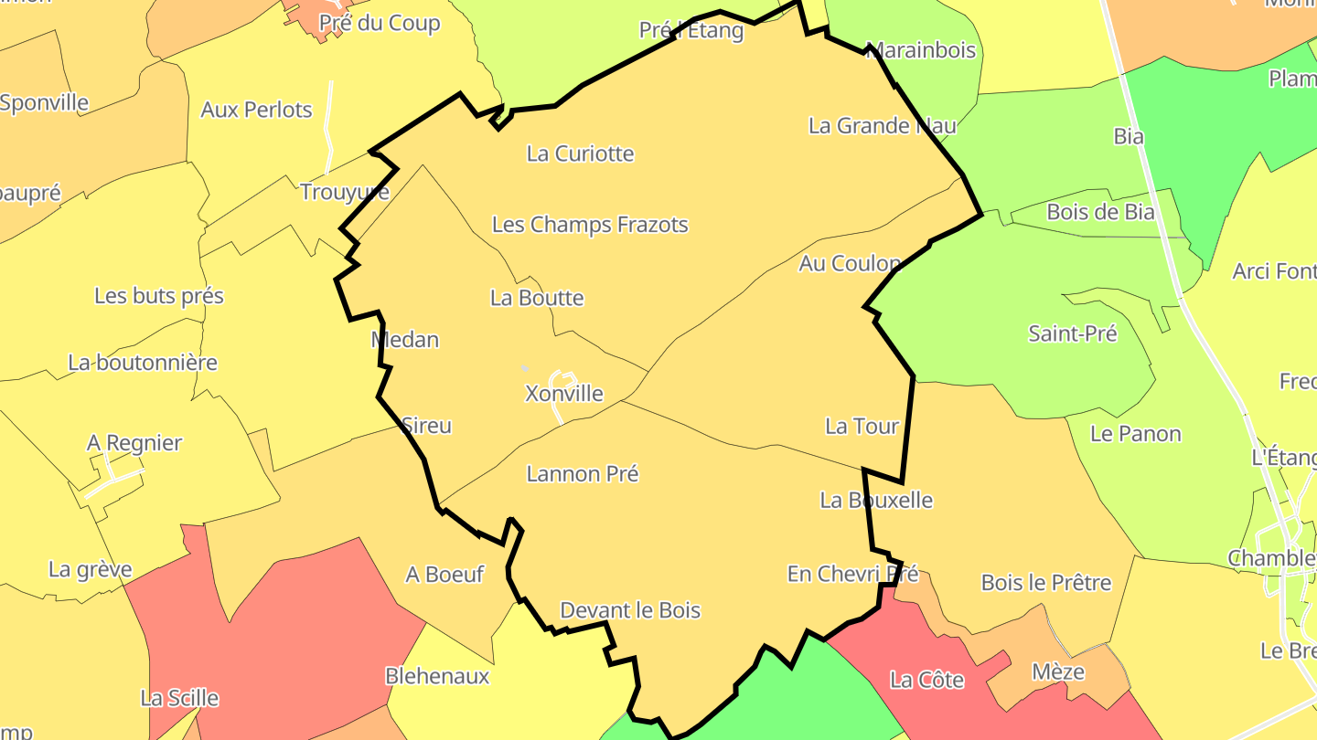 Carte des prix de l'immobilier Xonville
