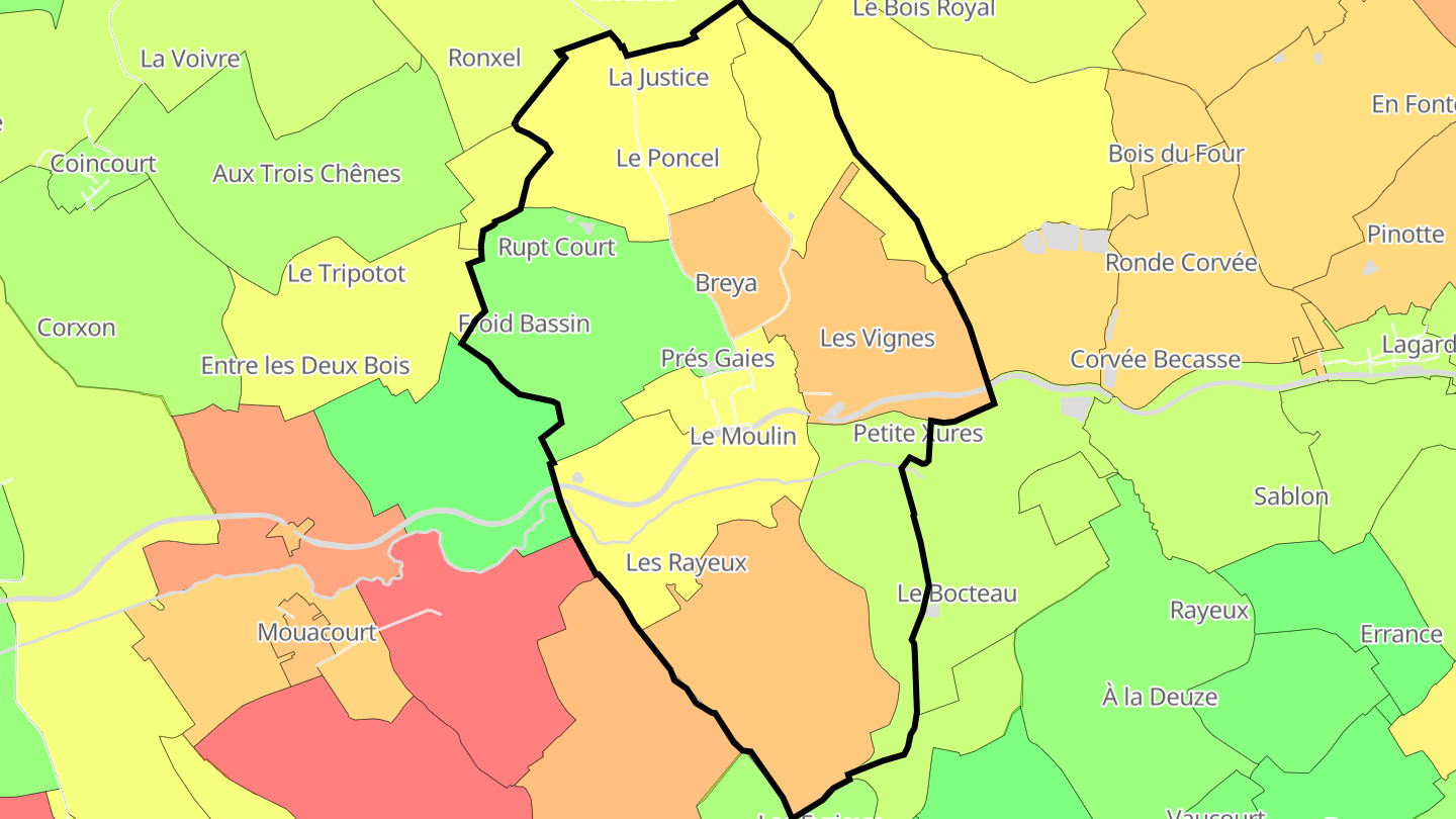 Carte des prix de l'immobilier Xures
