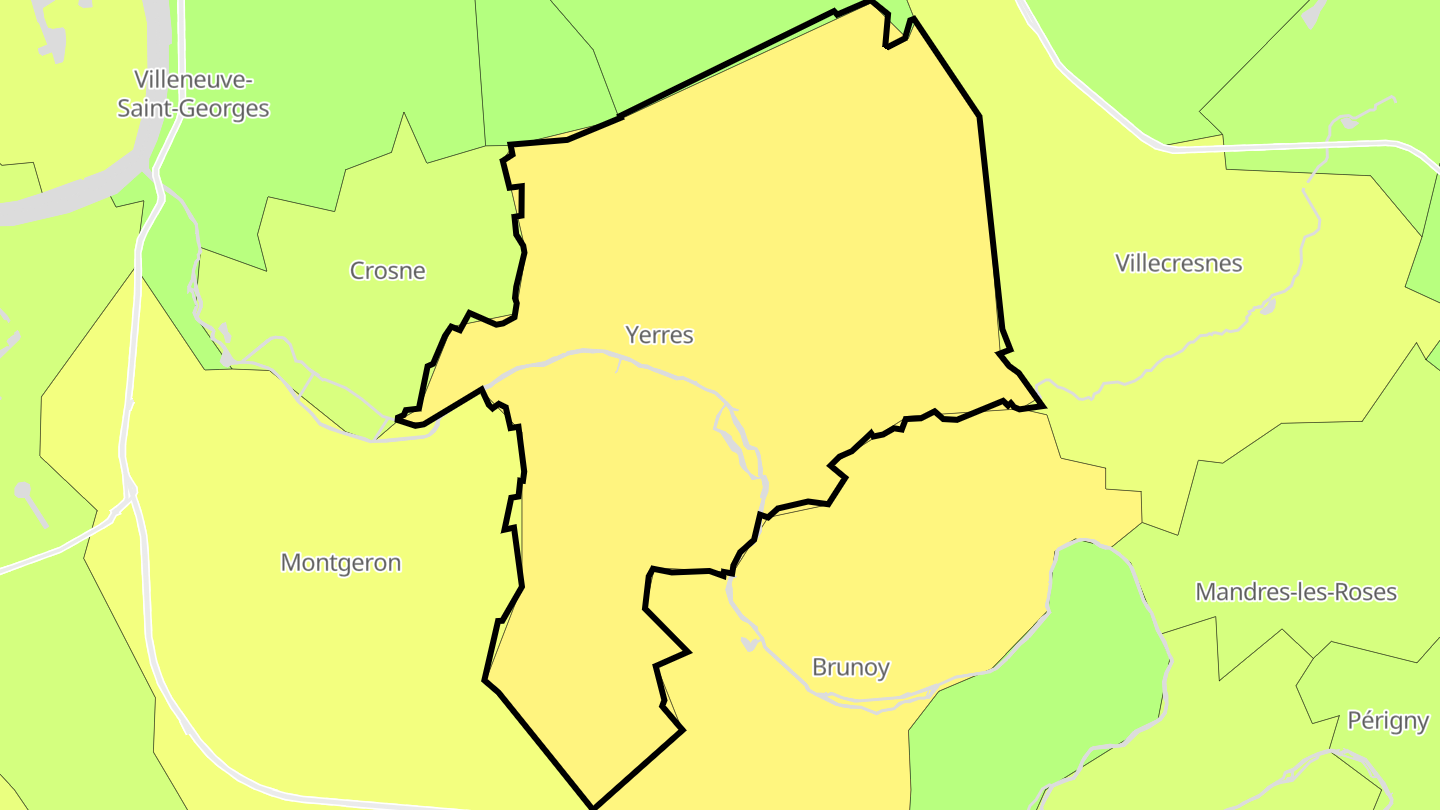 Carte des prix de l'immobilier Yerres