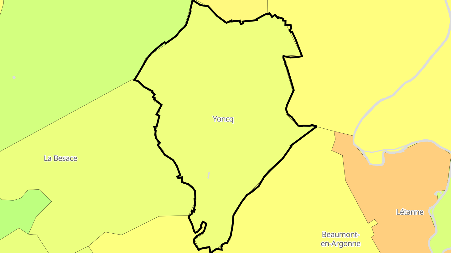 Carte des prix de l'immobilier Yoncq