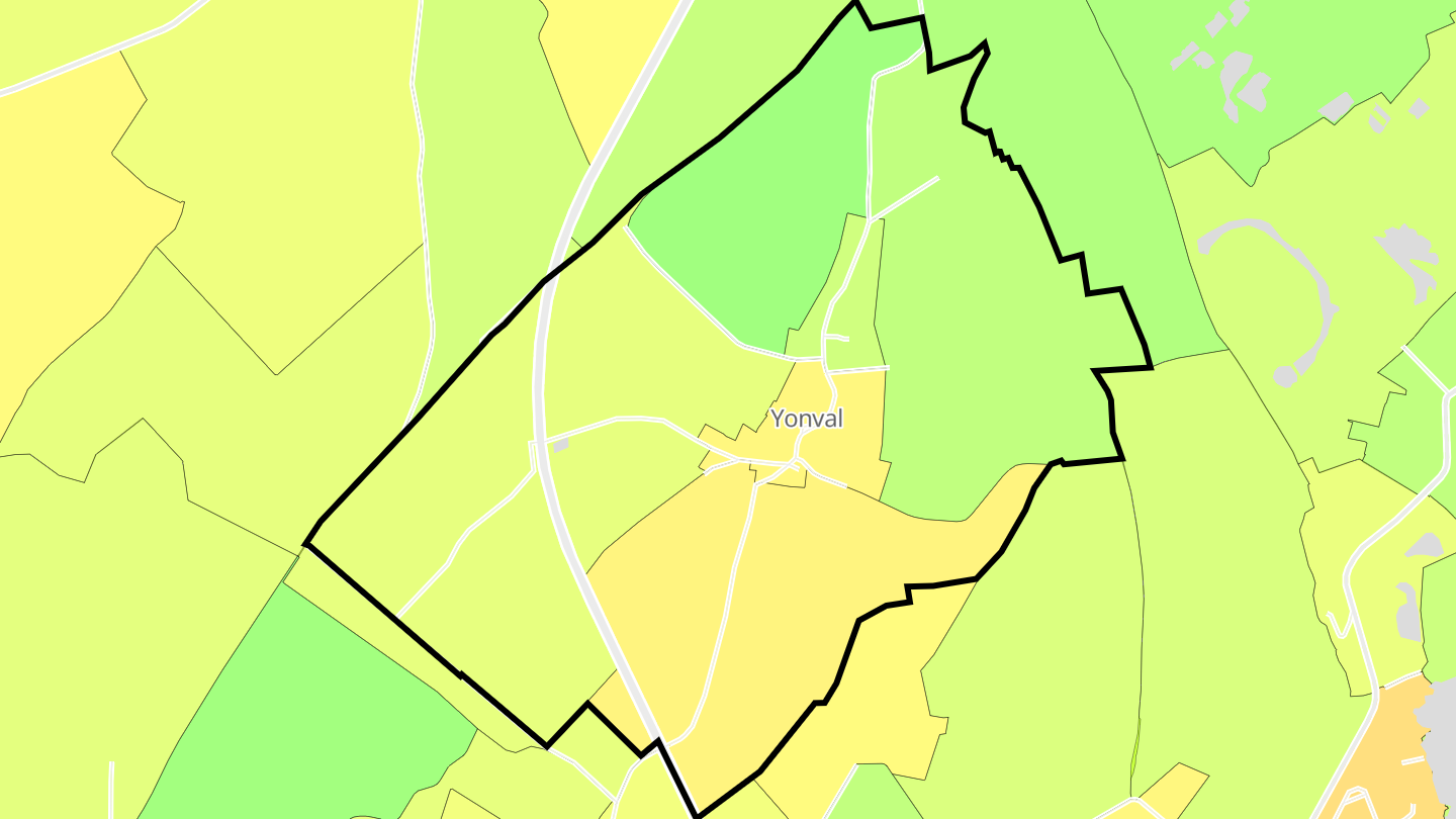 Carte des prix de l'immobilier Yonval