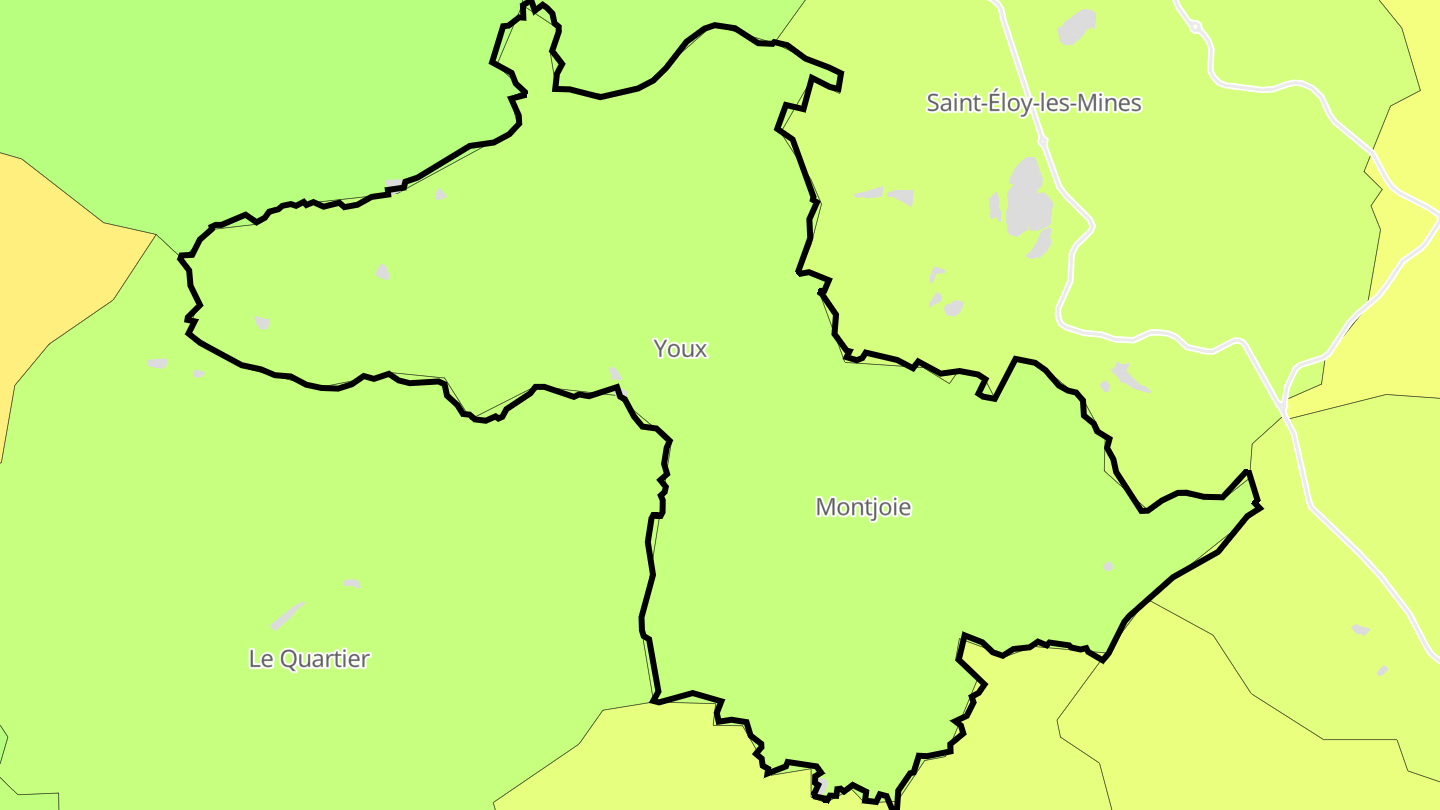 Carte des prix de l'immobilier Youx