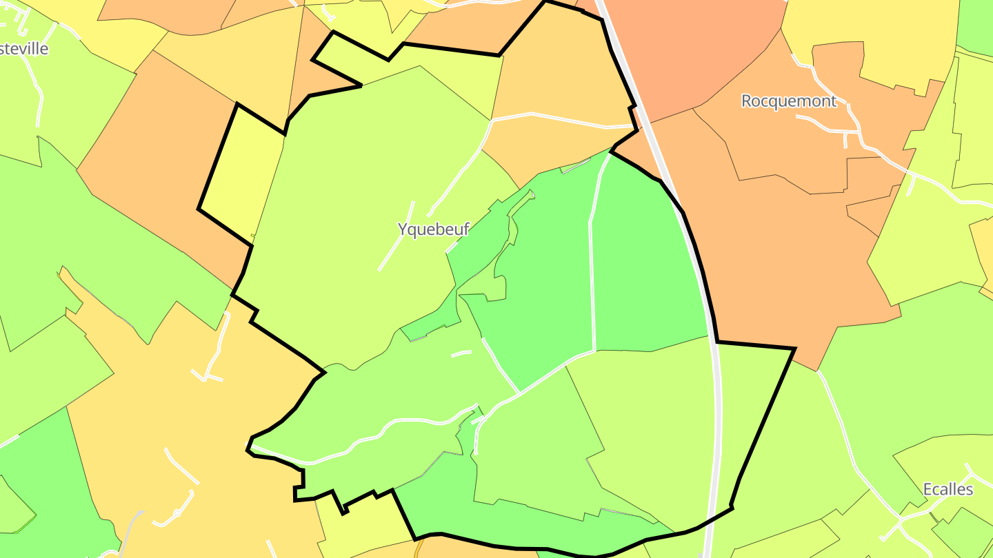 Carte des prix de l'immobilier Yquebeuf