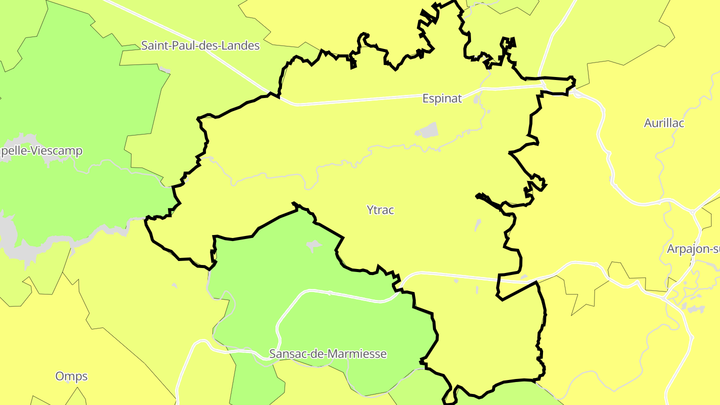 Carte des prix de l'immobilier Ytrac