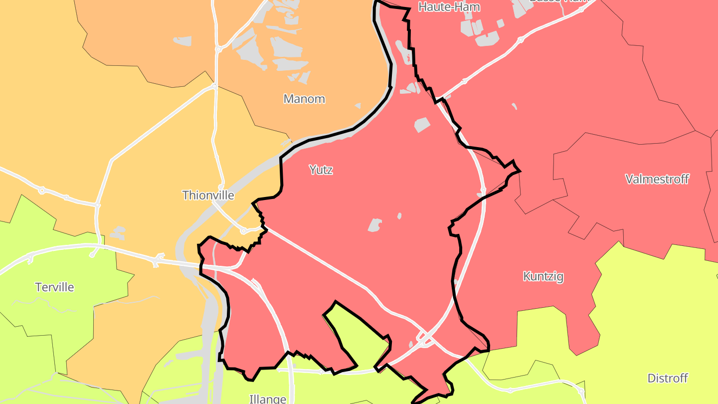 Carte des prix de l'immobilier Yutz