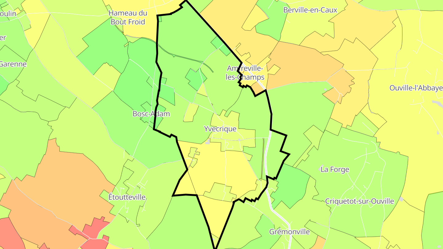 Carte des prix de l'immobilier Yvecrique