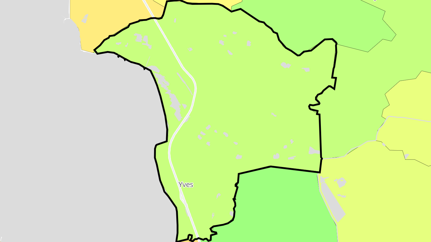 Carte des prix de l'immobilier Yves