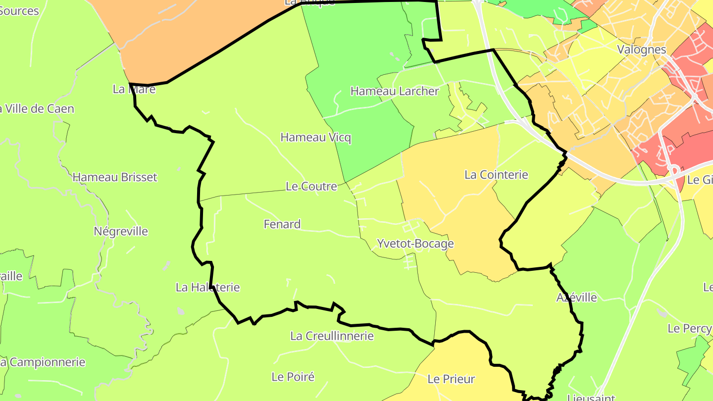 Carte des prix de l'immobilier Yvetot-Bocage