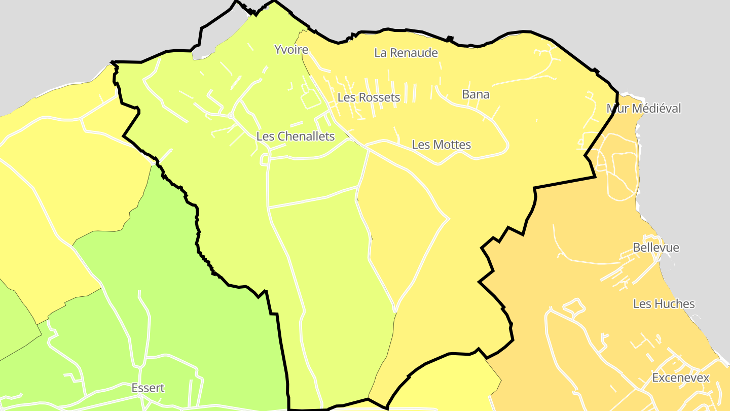 Carte des prix de l'immobilier Yvoire