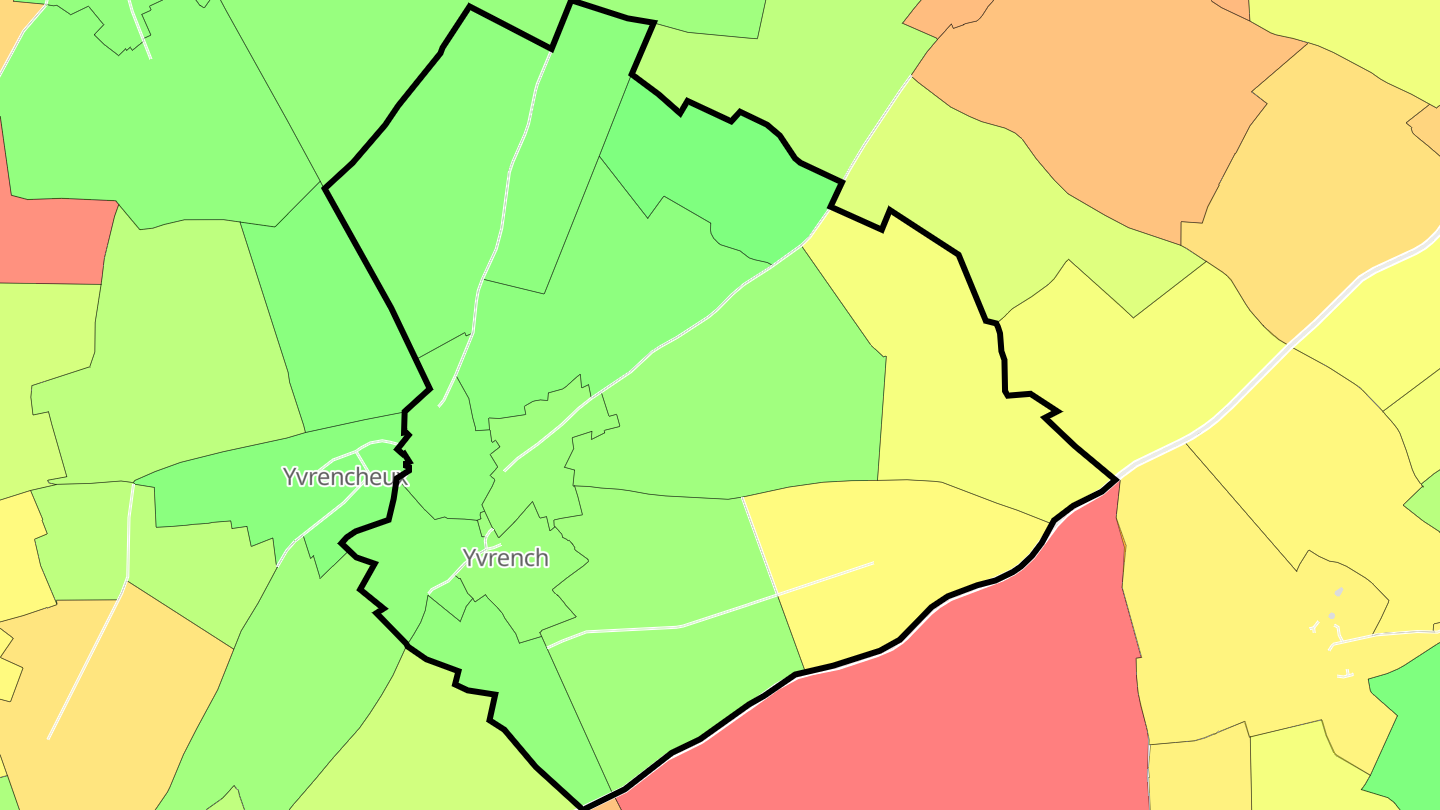 Carte des prix de l'immobilier Yvrench