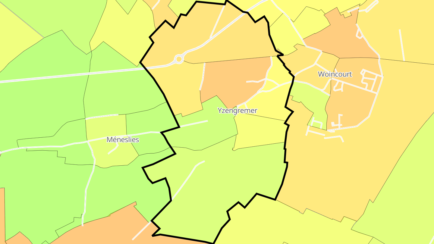 Carte des prix de l'immobilier Yzengremer