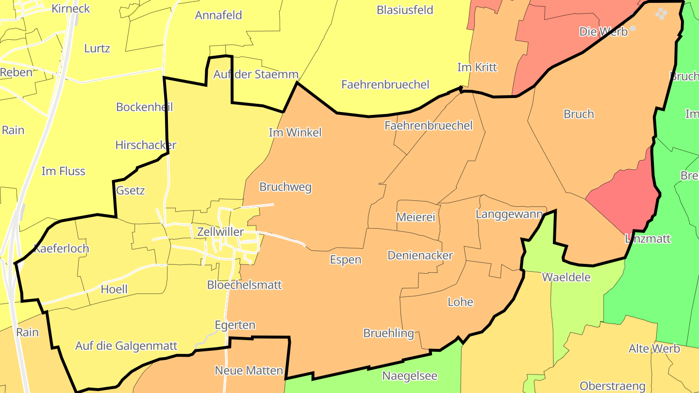 Carte des prix de l'immobilier Zellwiller