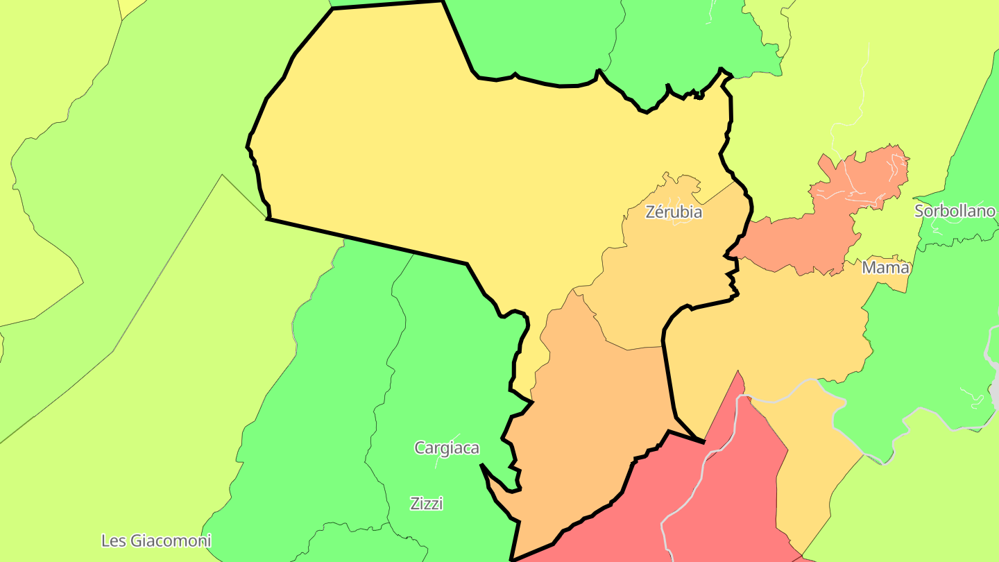 Carte des prix de l'immobilier Zérubia